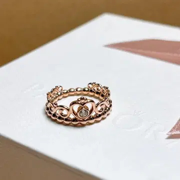 Pandora 티아라 하트 반지 로즈 골드