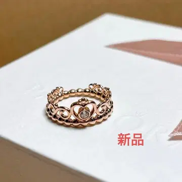 Pandora 티아라 하트 반지 로즈 골드