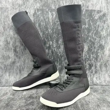 리복 삭스 부츠 스니커즈 벨크로 24.5cm 그레이