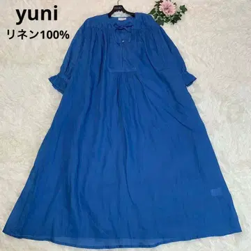 새상품급 yuni [ 린넨 100%/맥시 길이 개더 원피스 ] A라인