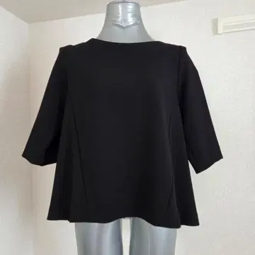 FONCE 폰세 백 디자인 반팔 블라우스 블랙 일본제