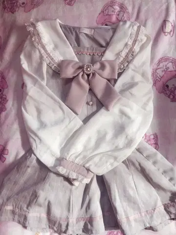리즈리사 LIZLISA 세일러 카라 셋업 그레이
