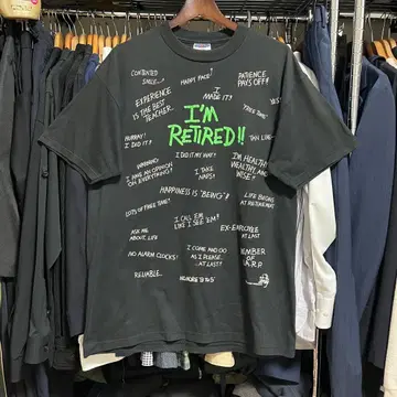 90s USA제 I'm Retied!! 메시지 T 플로키 프린트