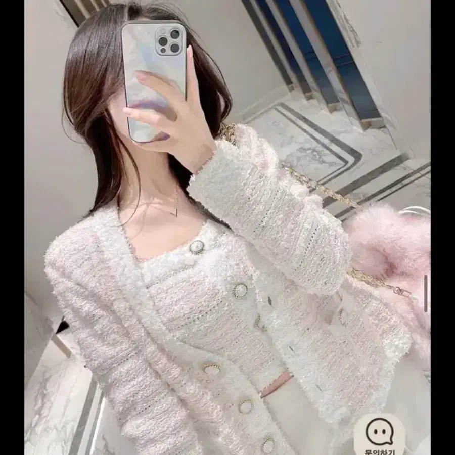 (새상품) 미엘르 루미에르 트위드 가디건+나시set