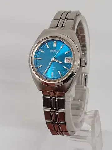 SEIKO 자동 와인딩 여성용 손목시계 블루 다이얼 작동