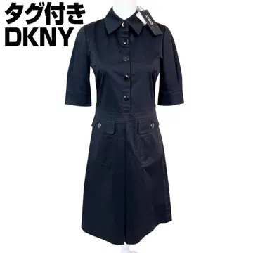 [택 포함 미사용] DKNY 칠부 소매 원피스 4 블랙