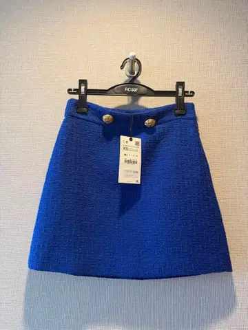 ZARA 트위드 미니 스커트 블루 XS