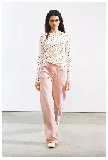 ZARA 수피마 도트 프린트 T셔츠