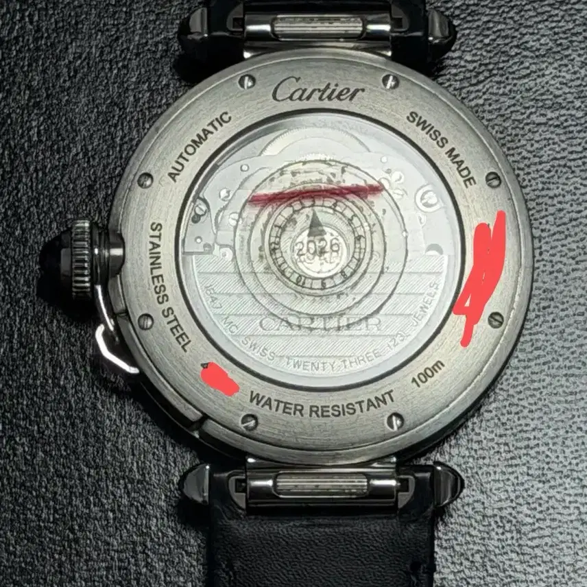 까르띠에 Cartier 파샤 드 41mm (가죽스트랩 2개) 사진 2