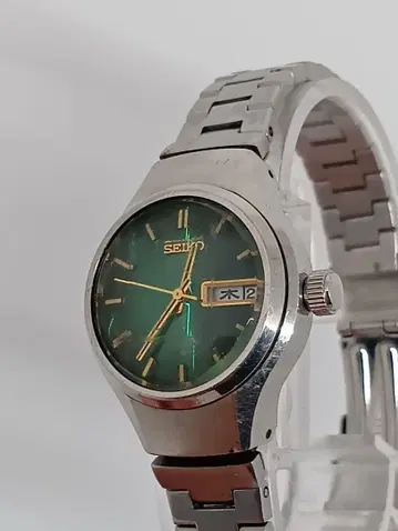 SEIKO 여성용 자동 손목시계 그린 다이얼 작동