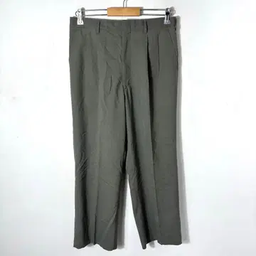 90s 빈티지 센터 프레스 올리브 와이드 스트레이트