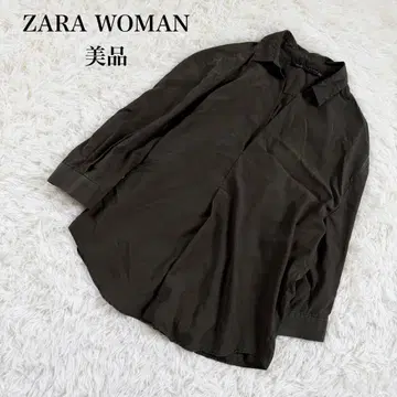 자라 우먼 스키퍼 V넥 셔츠 튜닉 카키 Y144