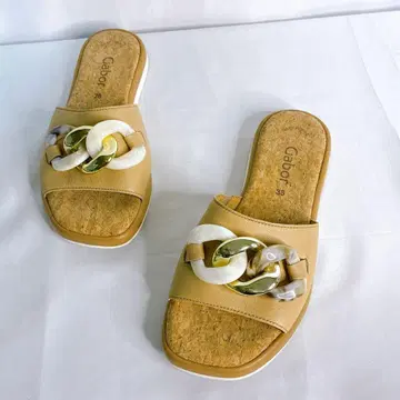 [새상품급] Gabor 체인 샌들 38 베이지