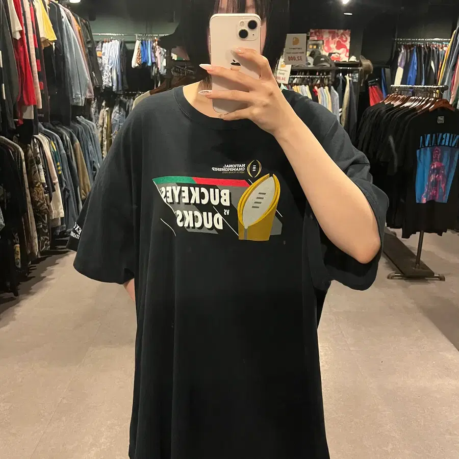 (834) VTG 빈티지 레터링 프린팅 반팔 티셔츠