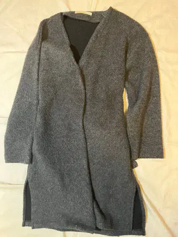 MELROSE CLAIRE 노카라 가운 코트 그레이