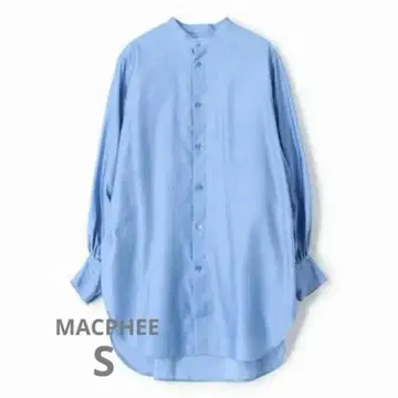 [새상품급] MACPHEE 코튼 몰스킨 밴드 카라 튜닉 셔츠 S