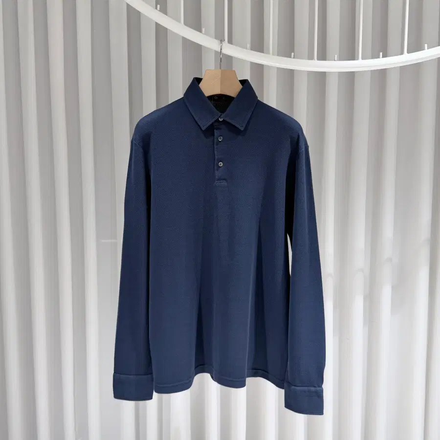 ( S+ / XL )새상품 로로피아나 코튼 피케 카라넥 폴로 긴팔 티셔츠