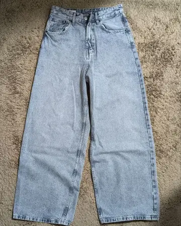 ZARA 와이드 레그 데님 팬츠 라이트 블루
