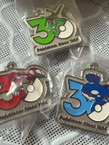 포켓몬 30주년 메탈 참 마스코트 레쿠자 그란돈 가이오가