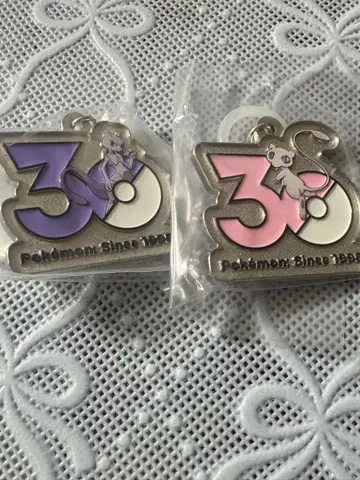 포켓몬 30주년 메탈 참 마스코트 뮤츠 뮤 2 키홀더