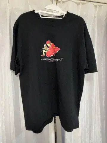 귀를 기울이면 티셔츠 블랙 XL 지브리
