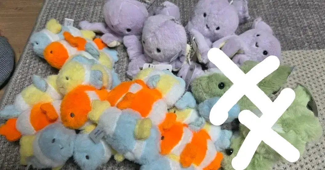 문어 물고기 뱀 봉제인형 모음