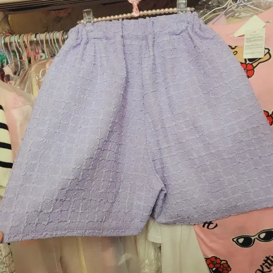 연보라색 자가드 반바지 이쁨 파스텔보라 밴딩