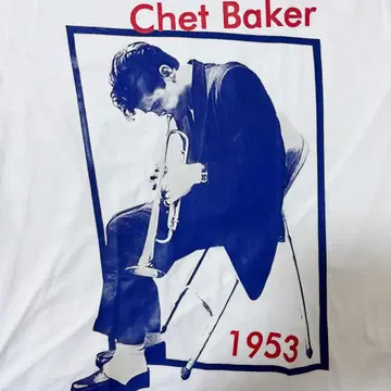 체트 베이커 티셔츠 화이트 XL Chet Baker 밴드 티