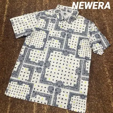 컨디션 최상 고급 NEWERA 남성용 골프 셔츠 페이즐리 무늬 M