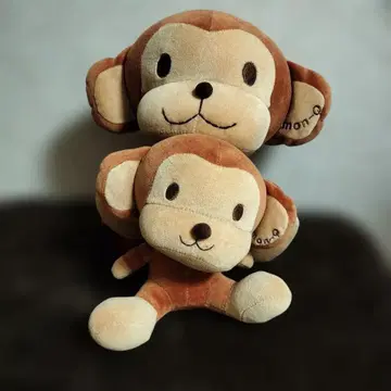 mon-Q 봉제 인형 2체 세트 원숭이