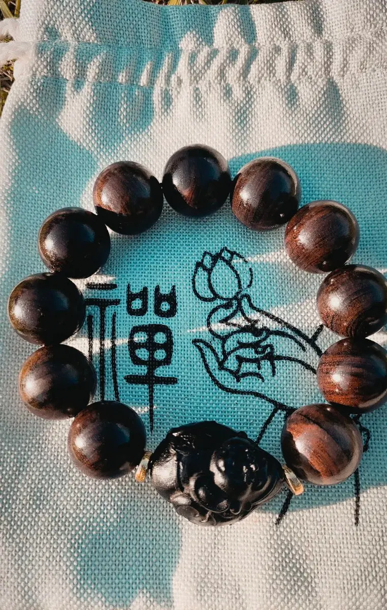 침향 흑단 재물부처 염주 20mm