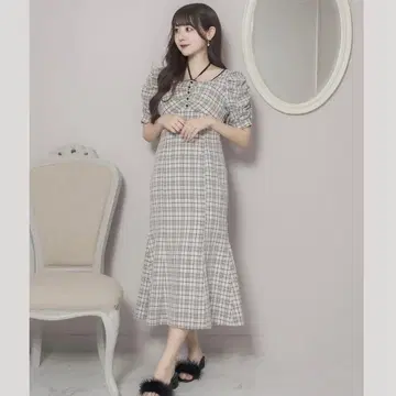 pium 백컷 머메이드 롱 원피스