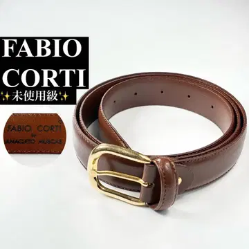 FABIO CORTI 미사용급 가죽 벨트 브라운 이탈리아제