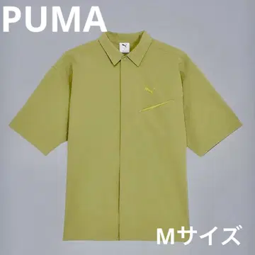 [ 미사용 ] PUMA 시어서커 반팔 셔츠 올리브 M 사이즈 푸마