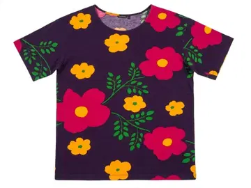 marimekko 마리메꼬 꽃무늬 반팔 T셔츠 XS