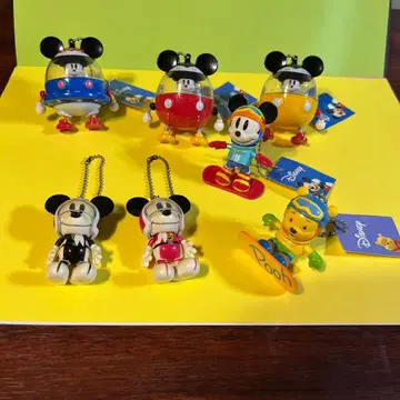 Disney 미키 푸우 키링 7개 세트