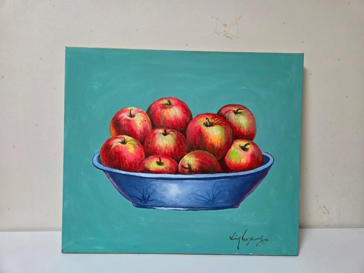 김수영 작가 사과 유화 그림