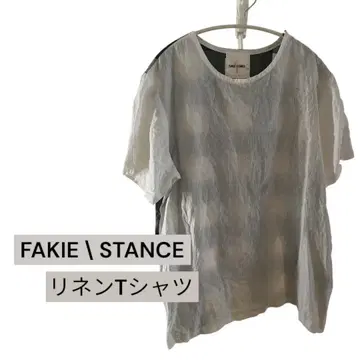 FAKIE STANCE 린넨 코튼 T셔츠 체크 그린