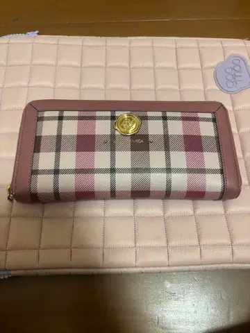 Samantha Vega 장지갑 체크 무늬 라운드 지퍼