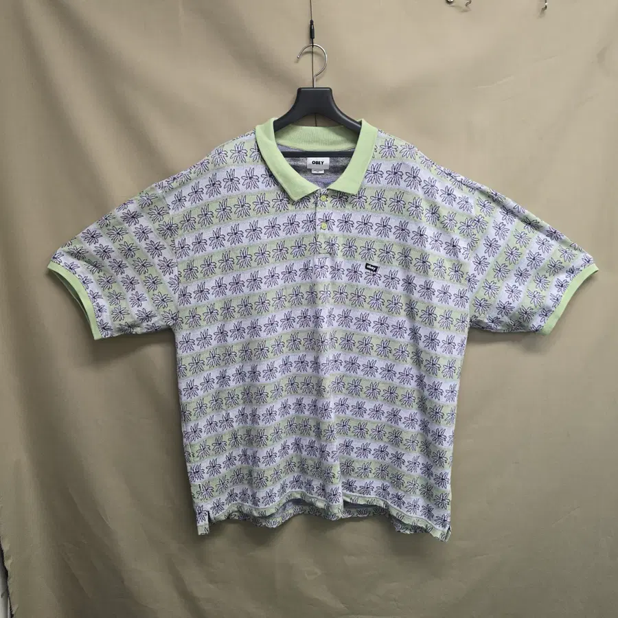 오베이 Unity Jacquard Flower 폴로 반팔티 빅사이즈