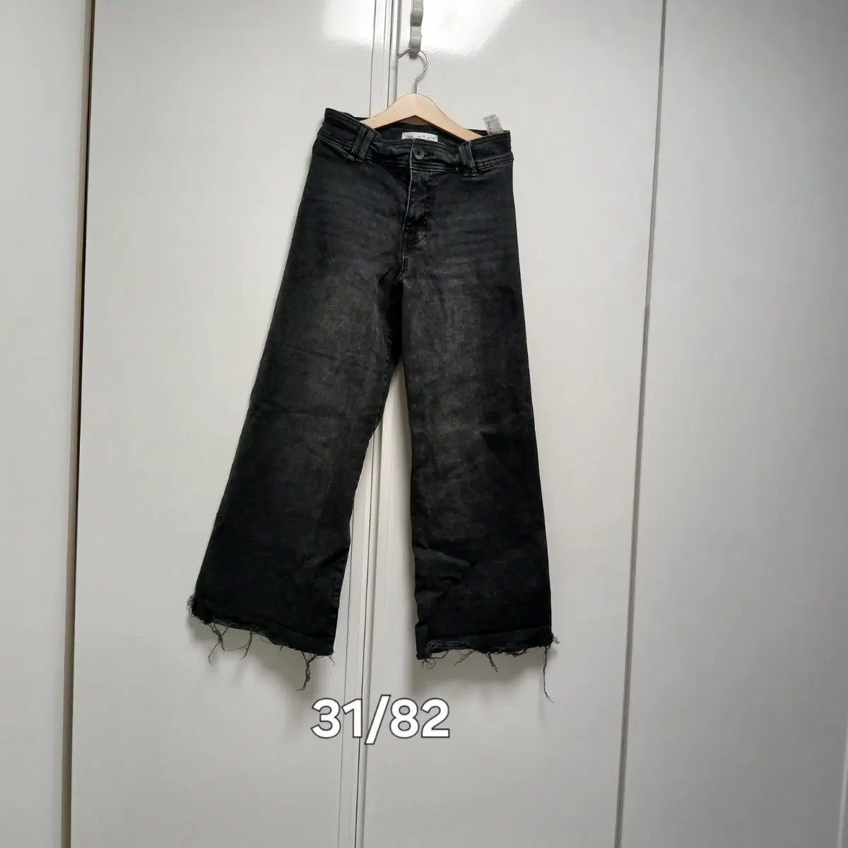 자라 와이드 데님 팬츠 블랙 140