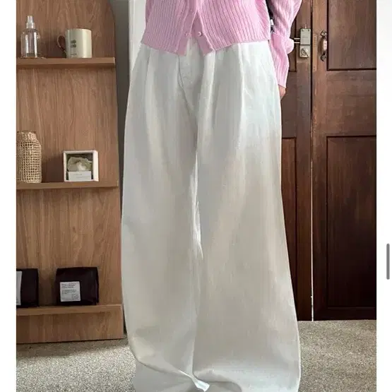 데일리쥬 와이드 핀턱 팬츠 아이보리 M