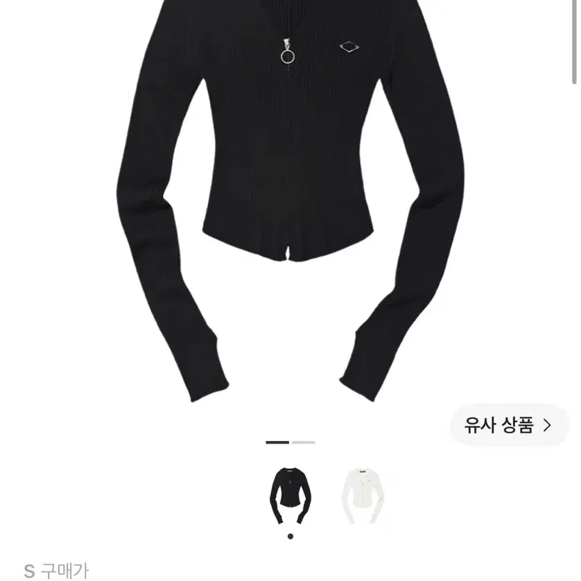 (W) 미스치프 니티드 롱 슬리브 셔츠 블랙