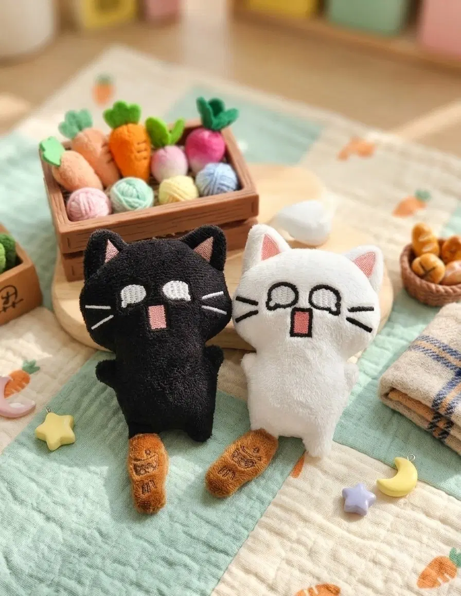 으앙! 울고있는 하찮은 고양이 인형 세트