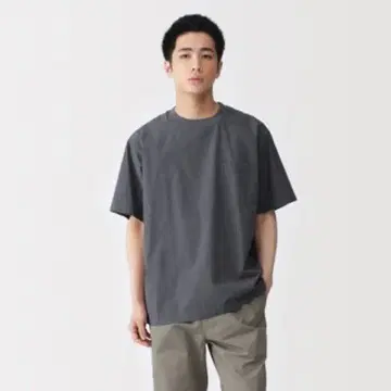 무인양품 신사 냉감 크루넥 반팔 면 T셔츠