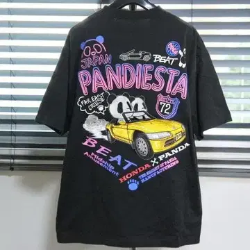 PANDIESTA x HONDA BEAT E07A형 자수 T셔츠 블랙