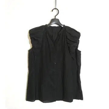 ANAYI 라이트 론 퍼프 슬리브 블라우스 size 38 블랙