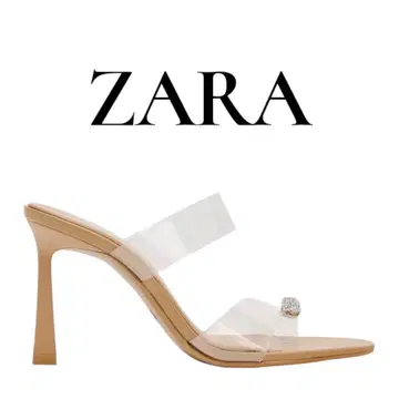 ZARA 링 디테일 하이힐 비닐 샌들 35 택 포함 새상품