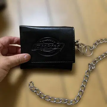 미사용 Dickies 접이식 지갑 체인 포함 블랙