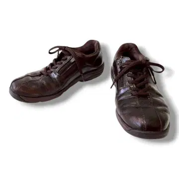MIZUNO 미즈노 24 브라운 가죽 스니커즈 사이드 지퍼 경량